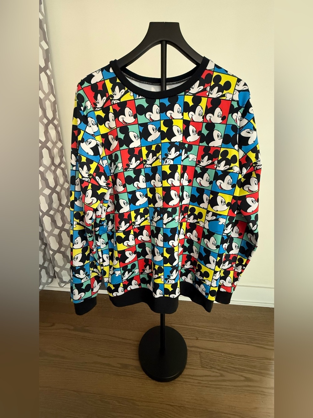 Mickey Mouse Multi-Color Graphic Cardigan Sweater
